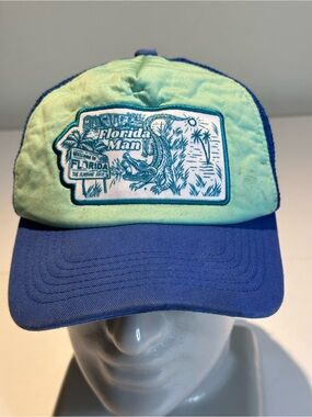 Florida Man Patch Trucker Hat - Blue & Mint
